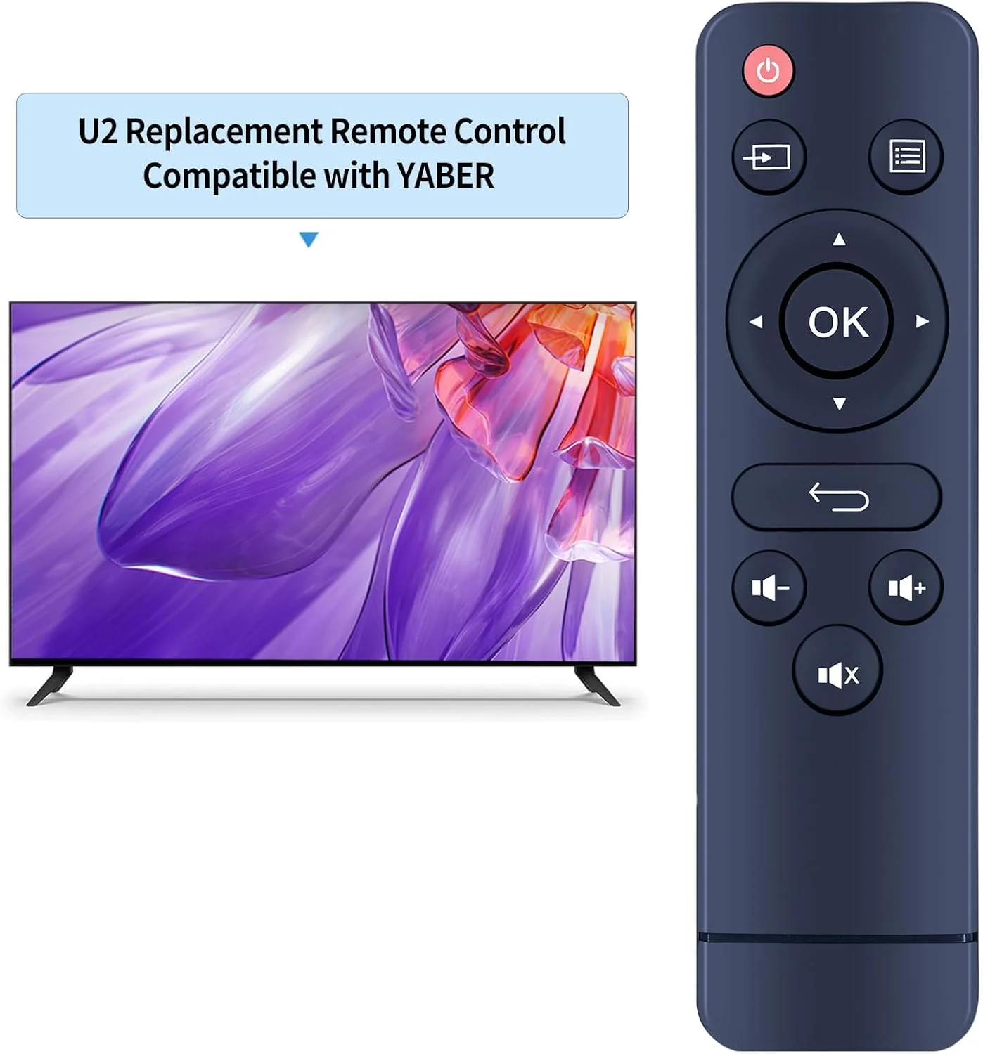 ریموت کنترل جایگزین TCNOUMT سازگار با پروژکتور مینی Yaber V2 U2 1080P Full HD / پروژکتور قابل حمل HOMPOW T20 T25 / پروژکتور قابل حمل ارتقا یافته CLOKOWE 2024