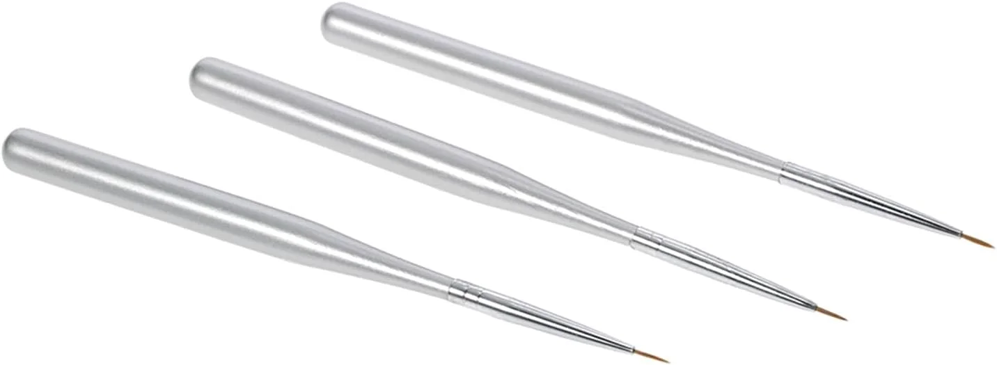 ست 3 عددی قلم موی طراحی ناخن حرفه ای اکریلیک، قلم موهای طراحی ناخن برای طراحی خطوط و ژل UV ست 3 عددی قلم موی طراحی ناخن حرفه ای اکریلیک، قلم موهای طراحی ناخن برای طراحی خطوط و ژل UV