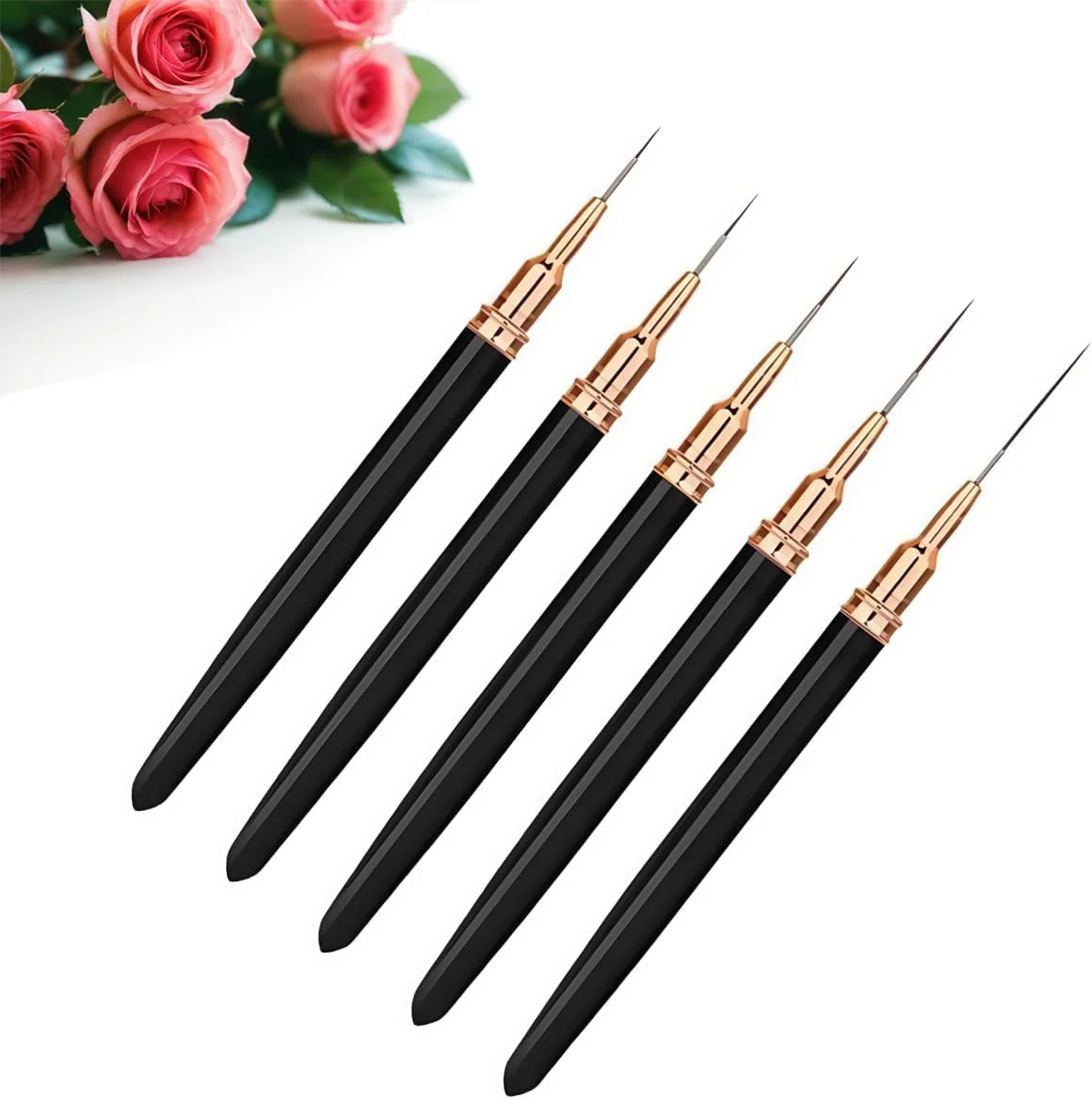 ست قلم موی طراحی ناخن Duomama - 5 عدد قلم موی ظریف برای خطوط بلند و نقطه گذاری - برای طراحی های دقیق ناخن - تنوع سایز برای نتایج حرفه ای - قلم موهای مشکی برای هنر خلاقانه ناخن ست قلم موی طراحی ناخن Duomama - 5 عدد قلم موی ظریف برای خطوط بلند و نقطه گذاری - برای طراحی های دقیق ناخن - تنوع سایز برای نتایج حرفه ای - قلم موهای مشکی برای هنر خلاقانه ناخن