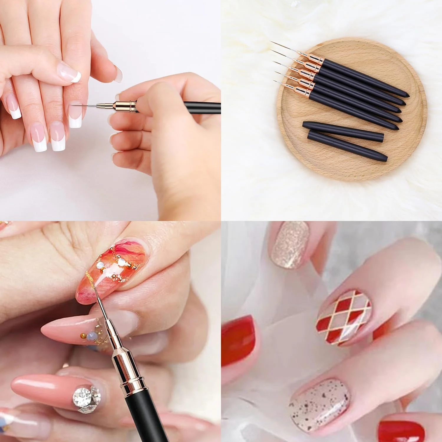 ست قلم موی طراحی ناخن Duomama - 5 عدد قلم موی ظریف برای خطوط بلند و نقطه گذاری - برای طراحی های دقیق ناخن - تنوع سایز برای نتایج حرفه ای - قلم موهای مشکی برای هنر خلاقانه ناخن ست قلم موی طراحی ناخن Duomama - 5 عدد قلم موی ظریف برای خطوط بلند و نقطه گذاری - برای طراحی های دقیق ناخن - تنوع سایز برای نتایج حرفه ای - قلم موهای مشکی برای هنر خلاقانه ناخن