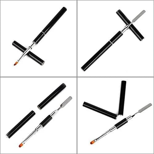 قلم ژل، قلم موی پلی ژل دو طرفه و انتخاب کننده، ابزار ناخن ژل استیل ضد زنگ 2 در 1 برای ناخن های اکریلیک ژل UV پلی ژل قلم ژل، قلم موی پلی ژل دو طرفه و انتخاب کننده، ابزار ناخن ژل استیل ضد زنگ 2 در 1 برای ناخن های اکریلیک ژل UV پلی ژل