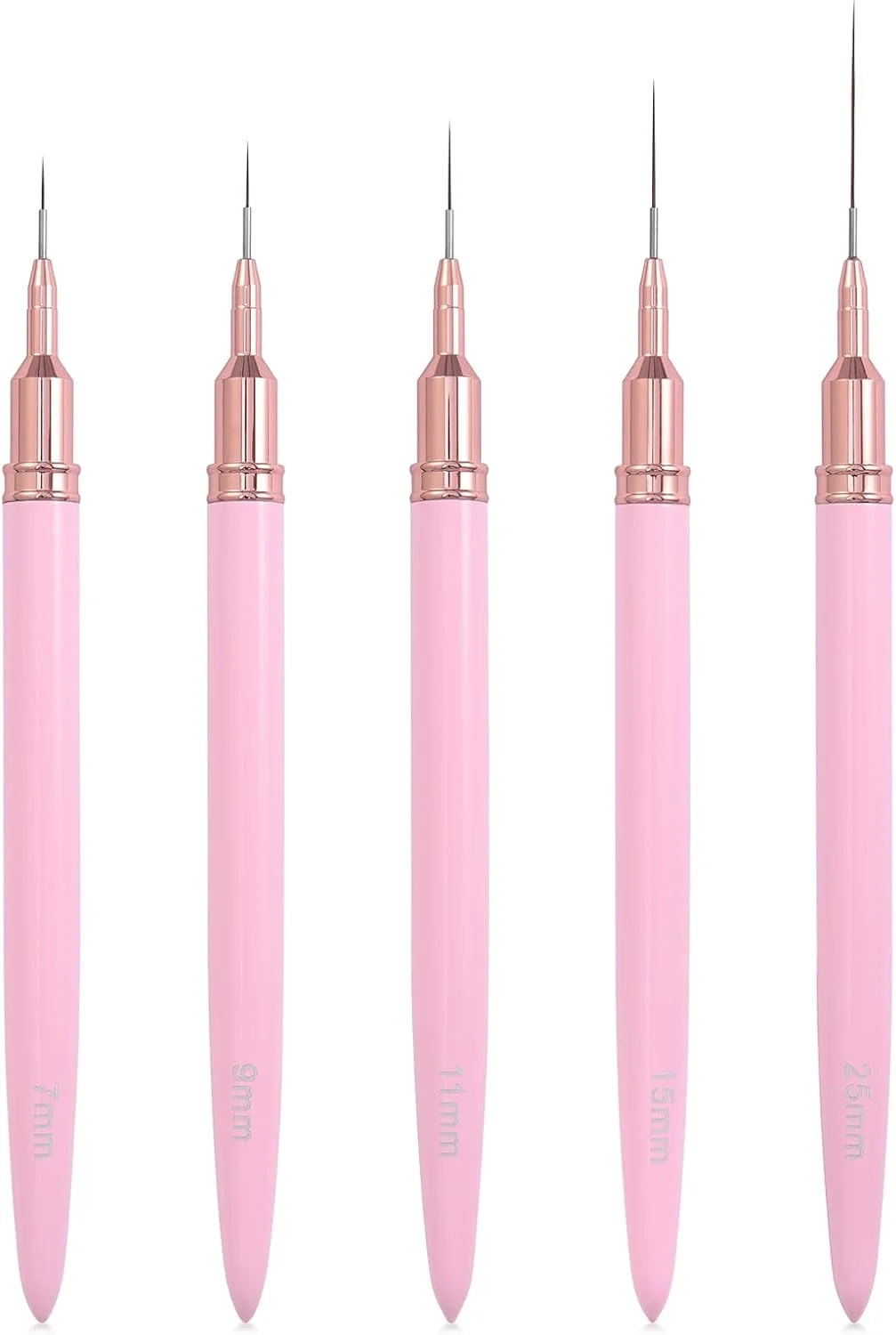 ست قلم موی طراحی ناخن KADS شامل 5 عدد قلم موی لاینر، ست قلم موی طراحی ناخن حرفه ای، قلم موی باریک برای طراحی ناخن (7/9/11/15/25 میلی متر، صورتی) ست قلم موی طراحی ناخن KADS شامل 5 عدد قلم موی لاینر، ست قلم موی طراحی ناخن حرفه ای، قلم موی باریک برای طراحی ناخن (7/9/11/15/25 میلی متر، صورتی)