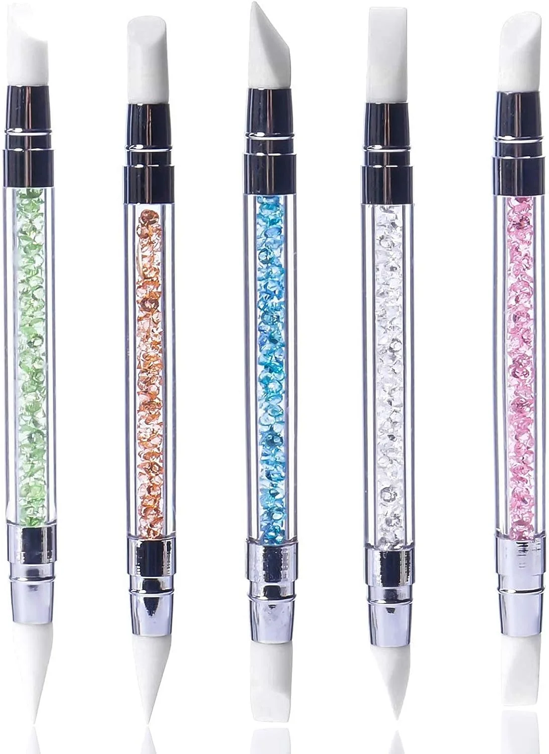 قلم مجسمه سازی هنر ناخن سیلیکونی IKEEP، 5 عددی، قلم حکاکی لاک ناخن نگین دار سیلیکونی دو سر، ابزار تزئین DIY هنر ناخن، مجموعه ابزار نقطه گذاری برس لاک ناخن سالن قلم مجسمه سازی هنر ناخن سیلیکونی IKEEP، 5 عددی، قلم حکاکی لاک ناخن نگین دار سیلیکونی دو سر، ابزار تزئین DIY هنر ناخن، مجموعه ابزار نقطه گذاری برس لاک ناخن سالن