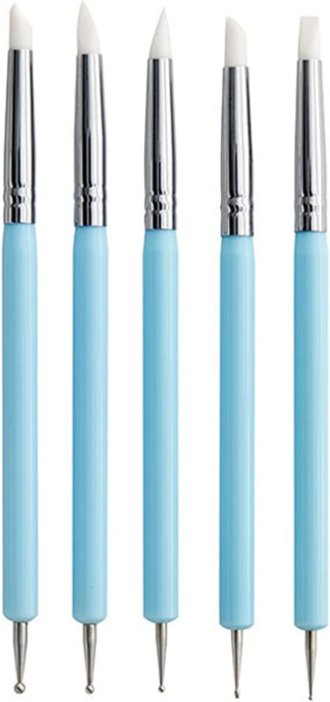 مجموعه 5 عددی قلم موی طراحی ناخن luoshaPUCY، قلم طراحی ناخن برای طراحی هنری ناخن، قلم مجسمه سازی ژل