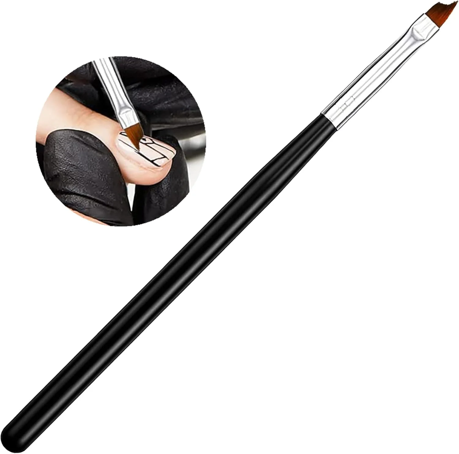 IRYNA 1 عدد برس مانیکور فرانسوی حرفه ای سر مورب برس ناخن نوک فرانسوی عالی برس ناخن اکریلیک برای ابزار مانیکور طراحی رنگ اکریلیک ژل UV