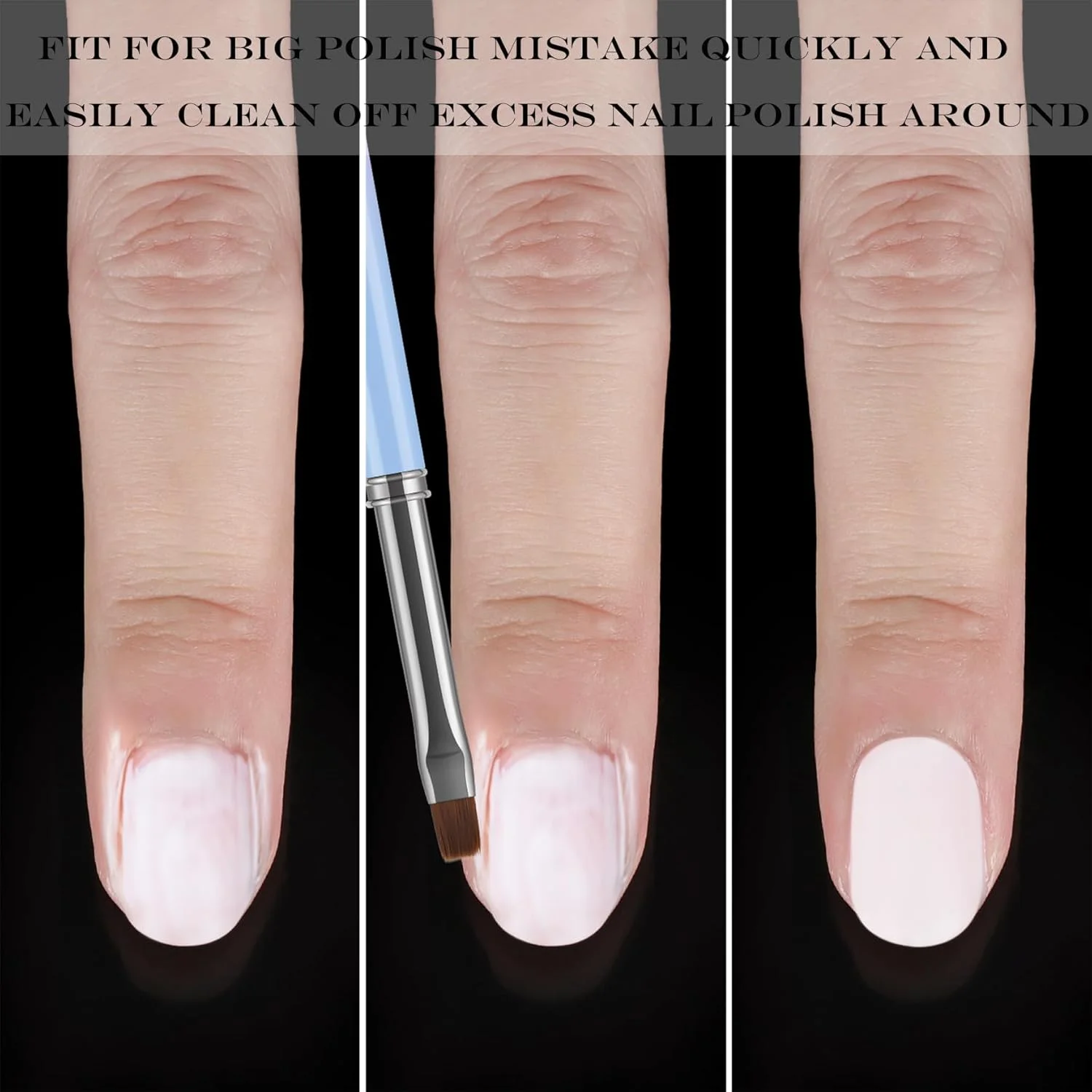 برس های تمیز کننده طراحی ناخن JASSINS، 3 عدد برس ژل تخت/بیضی/زاویه دار ظریف، برای طراحی و نقاشی DIY هنر ناخن و تمیز کردن اشتباه لاک روی کوتیکول ها (رنگ)