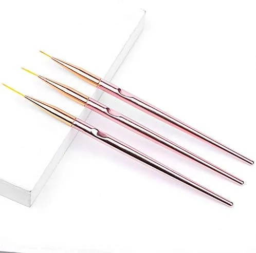 ست 3 عددی قلم موی طراحی ناخن رزگلد، ابزار طراحی ناخن (7mm/9mm/11mm) ست 3 عددی قلم موی طراحی ناخن رزگلد، ابزار طراحی ناخن (7mm/9mm/11mm)