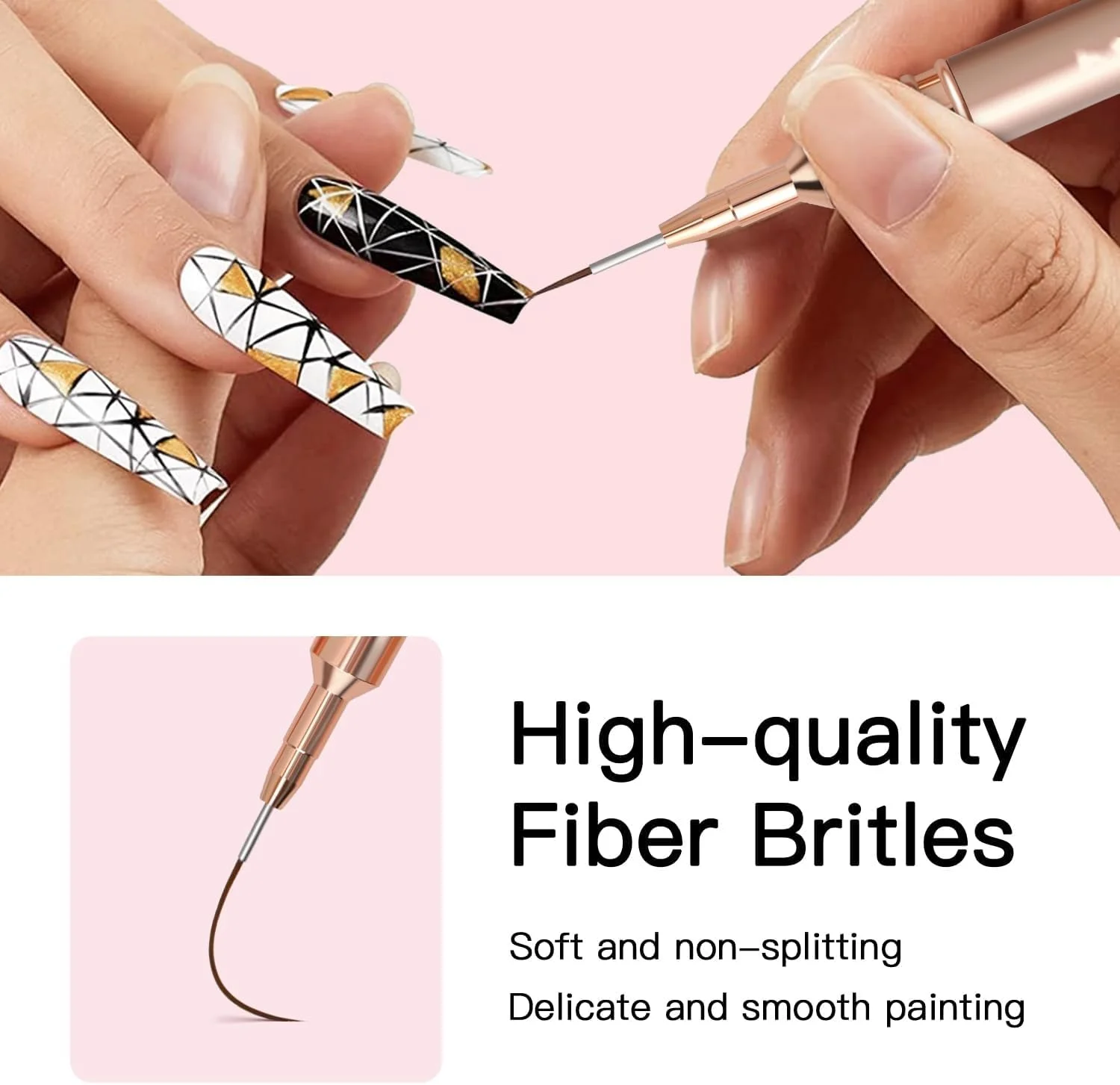 قلموهای طراحی ناخن متالیک، ست قلموی خطی 5 عددی، قلم طراحی هنر نقاشی لاک ژل UV برای خطوط بلند، جزئیات ظریف، طراحی دقیق در اندازه های 4/8/12/20/25 میلی متر (طلایی شامپاین) قلموهای طراحی ناخن متالیک، ست قلموی خطی 5 عددی، قلم طراحی هنر نقاشی لاک ژل UV برای خطوط بلند، جزئیات ظریف، طراحی دقیق در اندازه های 4/8/12/20/25 میلی متر (طلایی شامپاین)