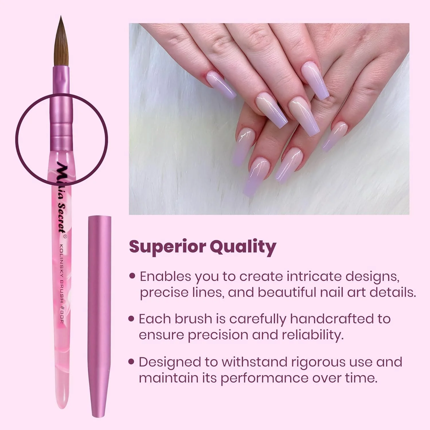 قلم کاشت ناخن بیضی کوه سمور شماره 8 میا سکرت قلم کاشت ناخن بیضی کوه سمور شماره 8 میا سکرت