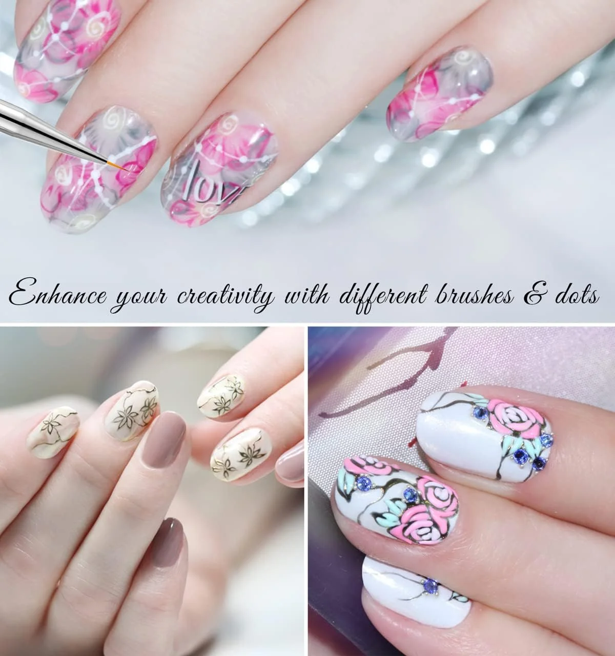 ست قلم طراحی ناخن 5 عددی GETPUNA EZPICK | ست ابزار نقطه گذاری دو طرفه طراحی ناخن | قلم طراحی ناخن برای طراحی روی ناخن | قلم موی طراحی ناخن برای مانیکور (ست 1)