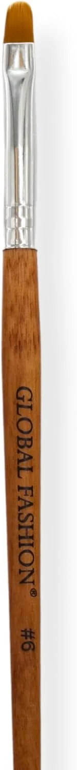 مجموعه قلم موی گرد حرفه ای گلوبال فشن، قلم موی طراحی ناخن، قلم موی نقاشی ناخن، ابزار مانیکور، ژل UV، مجموعه قلم موی سه بعدی ناخن (#4، #6، #8) | | (#6)