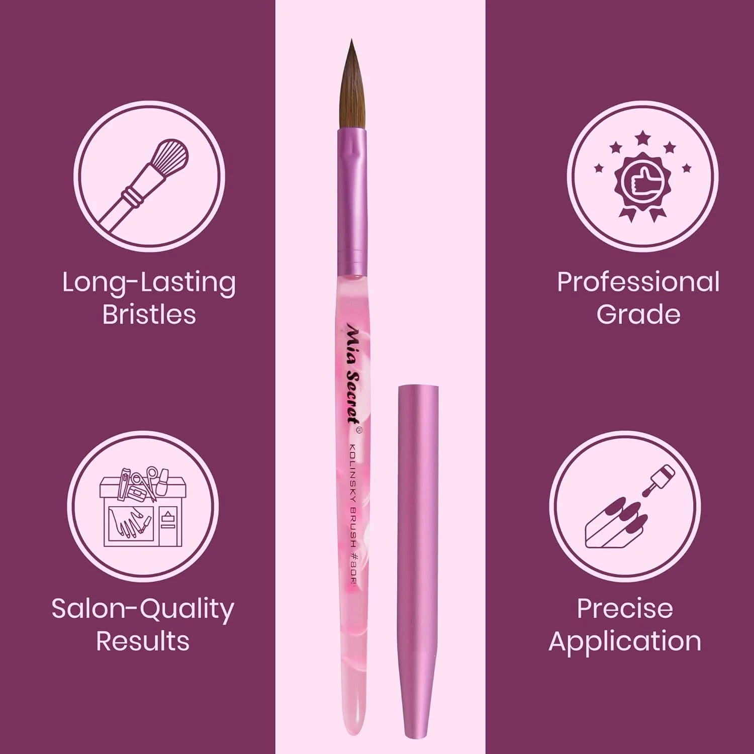 قلم کاشت ناخن بیضی کوه سمور شماره 8 میا سکرت قلم کاشت ناخن بیضی کوه سمور شماره 8 میا سکرت