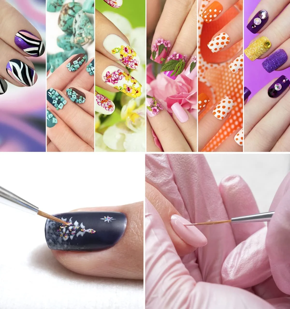 ست قلم طراحی ناخن 5 عددی GETPUNA EZPICK | ست ابزار نقطه گذاری دو طرفه طراحی ناخن | قلم طراحی ناخن برای طراحی روی ناخن | قلم موی طراحی ناخن برای مانیکور (ست 1)