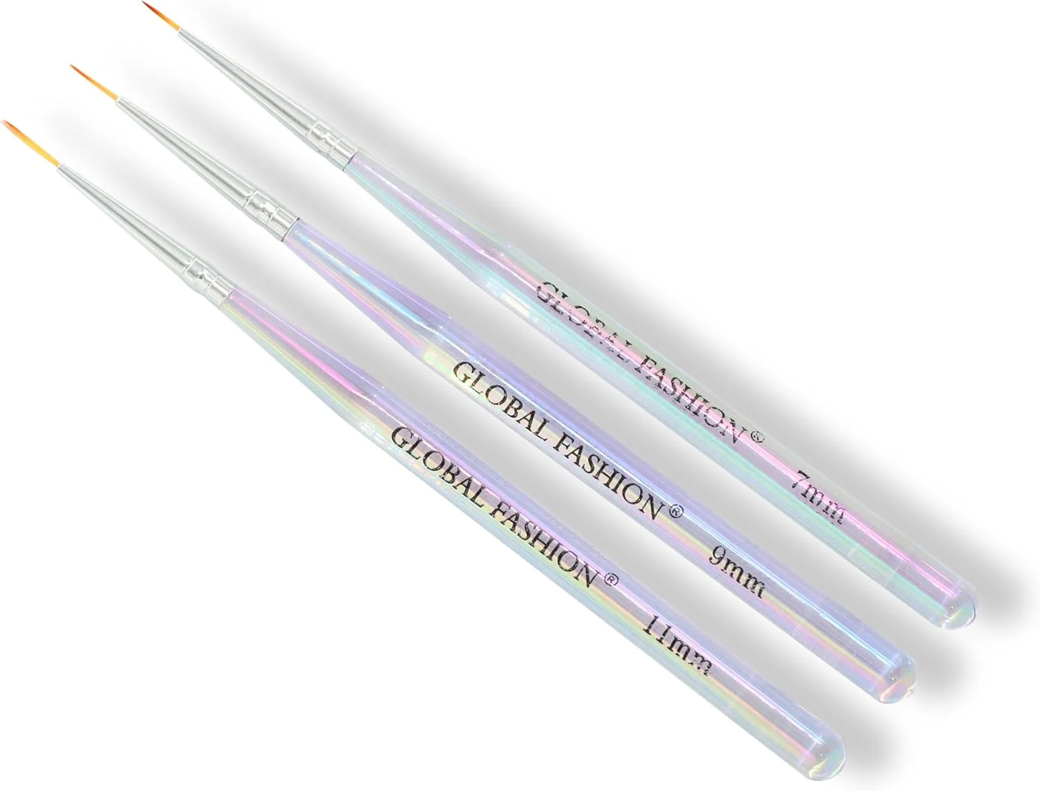 مجموعه قلم موی خطی باریک ناخن آکریلیک حرفه ای گلوبال فشن برای طراحی ناخن، خوشنویسی، نقاشی، طراحی، اسکچ - 3 سایز - | (مجموعه 3 عددی)