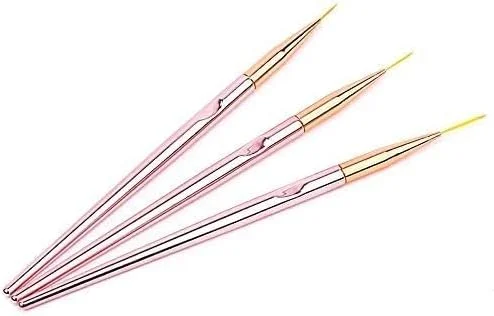 ست 3 عددی قلم موی طراحی ناخن رزگلد NALACAL، قلم های طراحی ناخن با ژل UV و اکریلیک (7mm/9mm/11mm) ست 3 عددی قلم موی طراحی ناخن رزگلد NALACAL، قلم های طراحی ناخن با ژل UV و اکریلیک (7mm/9mm/11mm)
