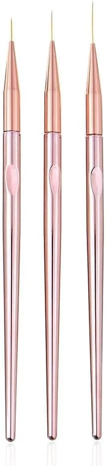 ست 3 عددی قلم موی طراحی ناخن رزگلد NALACAL، قلم های طراحی ناخن با ژل UV و اکریلیک (7mm/9mm/11mm) ست 3 عددی قلم موی طراحی ناخن رزگلد NALACAL، قلم های طراحی ناخن با ژل UV و اکریلیک (7mm/9mm/11mm)