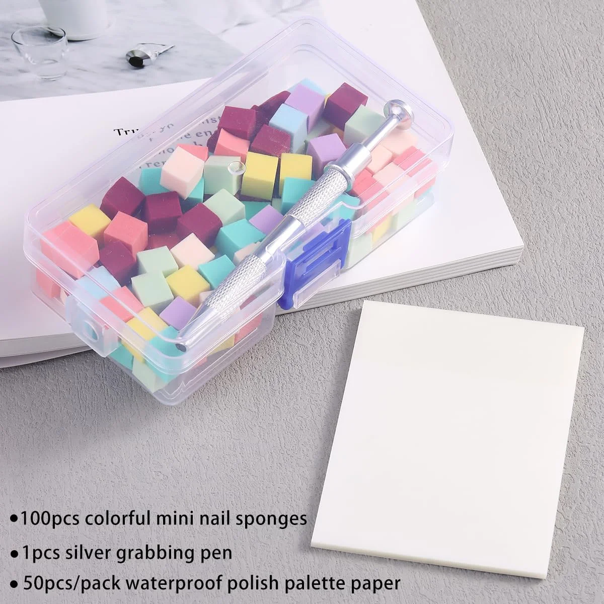 Fcozpjk 100 عدد اسفنج نرم ناخن برای آمبره، مینی اسفنج های طراحی ناخن به همراه قلم گیره ای، ست اسفنج رنگی هاله ناخن، برس اسفنج گرادیانی برای ناخن های ژلی به همراه پالت یکبار مصرف لاک ژل Fcozpjk 100 عدد اسفنج نرم ناخن برای آمبره، مینی اسفنج های طراحی ناخن به همراه قلم گیره ای، ست اسفنج رنگی هاله ناخن، برس اسفنج گرادیانی برای ناخن های ژلی به همراه پالت یکبار مصرف لاک ژل
