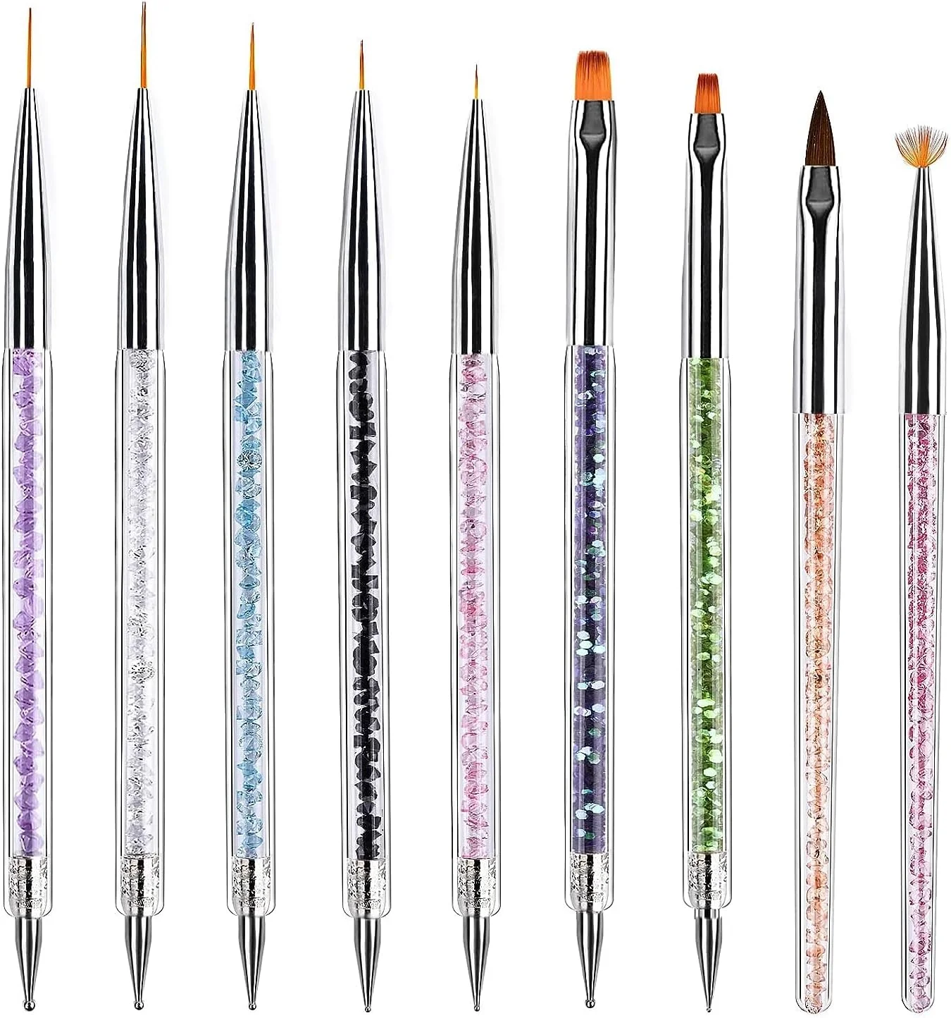 قلموهای طراحی ناخن ORiTi، 9 عدد قلمو طراحی ناخن شامل قلموی لاینر ناخن و قلم های نقطه گذاری ناخن قلموهای طراحی ناخن ORiTi، 9 عدد قلمو طراحی ناخن شامل قلموی لاینر ناخن و قلم های نقطه گذاری ناخن