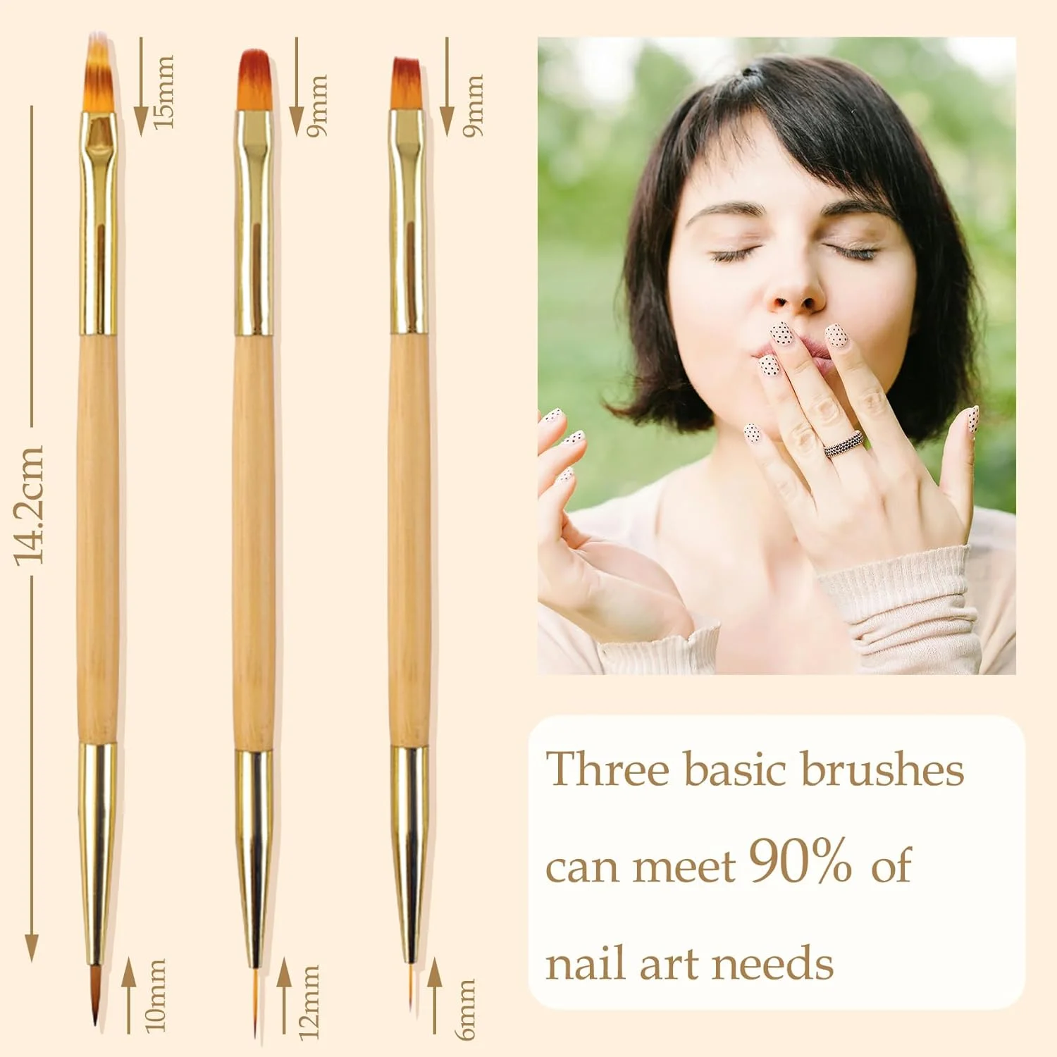 مجموعه 3 عددی قلم موی طراحی ناخن NXPUXP، قلم موی خط چشم طراحی ناخن، قلم موی طراحی ناخن دو طرفه، قلم موی طراحی ناخن، برای ساخت لاک ناخن، نقاشی نقطه ای، نقاشی ظریف، DIY