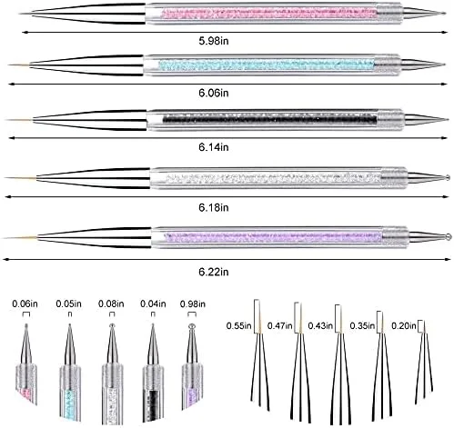 قلم موی طراحی ناخن ORiTi، 5 عددی، قلم طراحی ناخن، ست ابزار نقطه گذاری دو طرفه، قلم های طراحی و نقاشی نقطه ای ناخن (قلم موی طراحی ناخن) قلم موی طراحی ناخن ORiTi، 5 عددی، قلم طراحی ناخن، ست ابزار نقطه گذاری دو طرفه، قلم های طراحی و نقاشی نقطه ای ناخن (قلم موی طراحی ناخن)
