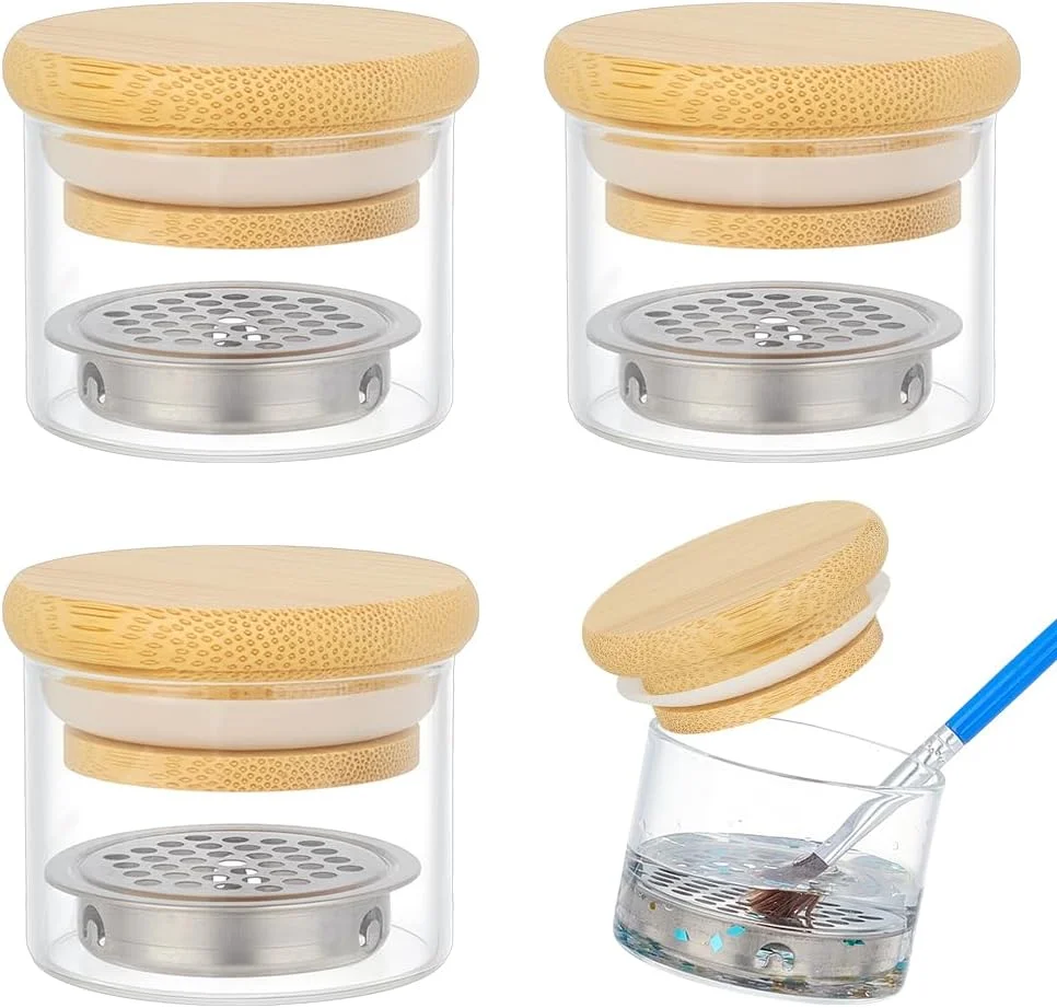 FINGERINSPIRE ست 4 عددی فنجان شستشوی برس های طراحی ناخن، ظرف داپن با درب و لایه توری شیشه ای، تمیز کننده برس ناخن قابل حمل، فنجان حذف مایع ابزار شستشوی برس طراحی ناخن برای پولک های ناخن FINGERINSPIRE ست 4 عددی فنجان شستشوی برس های طراحی ناخن، ظرف داپن با درب و لایه توری شیشه ای، تمیز کننده برس ناخن قابل حمل، فنجان حذف مایع ابزار شستشوی برس طراحی ناخن برای پولک های ناخن