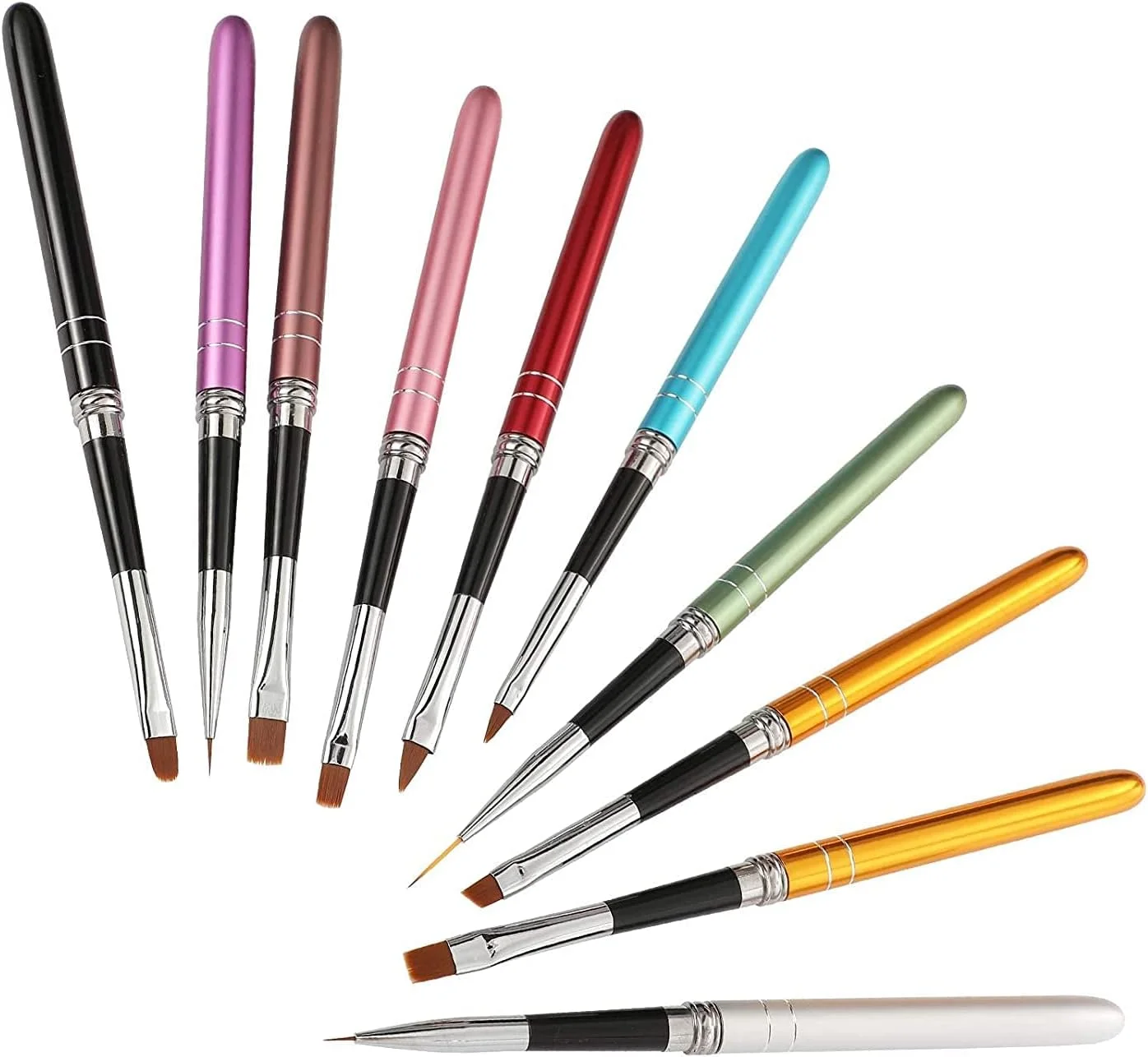 ست قلم موی طراحی ناخن 10 عددی چند رنگ ORiTi - قلم موهای خطی، تخت، مورب، گرد و زاویه دار ست قلم موی طراحی ناخن 10 عددی چند رنگ ORiTi - قلم موهای خطی، تخت، مورب، گرد و زاویه دار