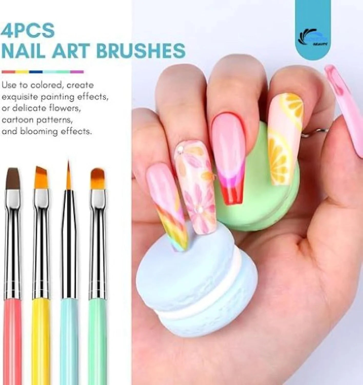 ست قلم موی طراحی ناخن Rosepix Beauty، قلم موی ژل اکستنشن ناخن، ست 6 عددی قلم موی لاک ناخن به همراه ابزار طراحی ناخن، قلم داتینگ در 3 سایز برای استفاده در سالن های مانیکور خانگی