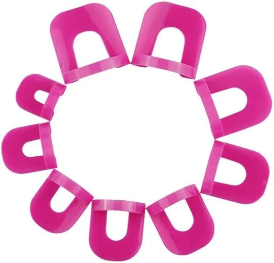 26 عدد محافظ لاک ناخن ضد ریزش، نگهدارنده لاک ناخن قابل استفاده مجدد برای طراحی ناخن، 10 سایز، صورتی