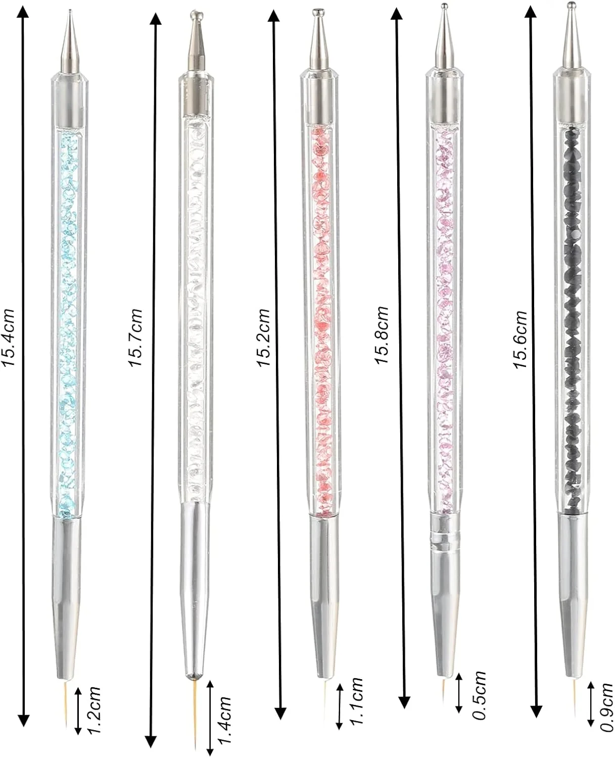 ست ابزار نقطه گذاری دو طرفه Smukdoo - 5 عدد برس خطی طراحی ناخن برای طراحی مانیکور