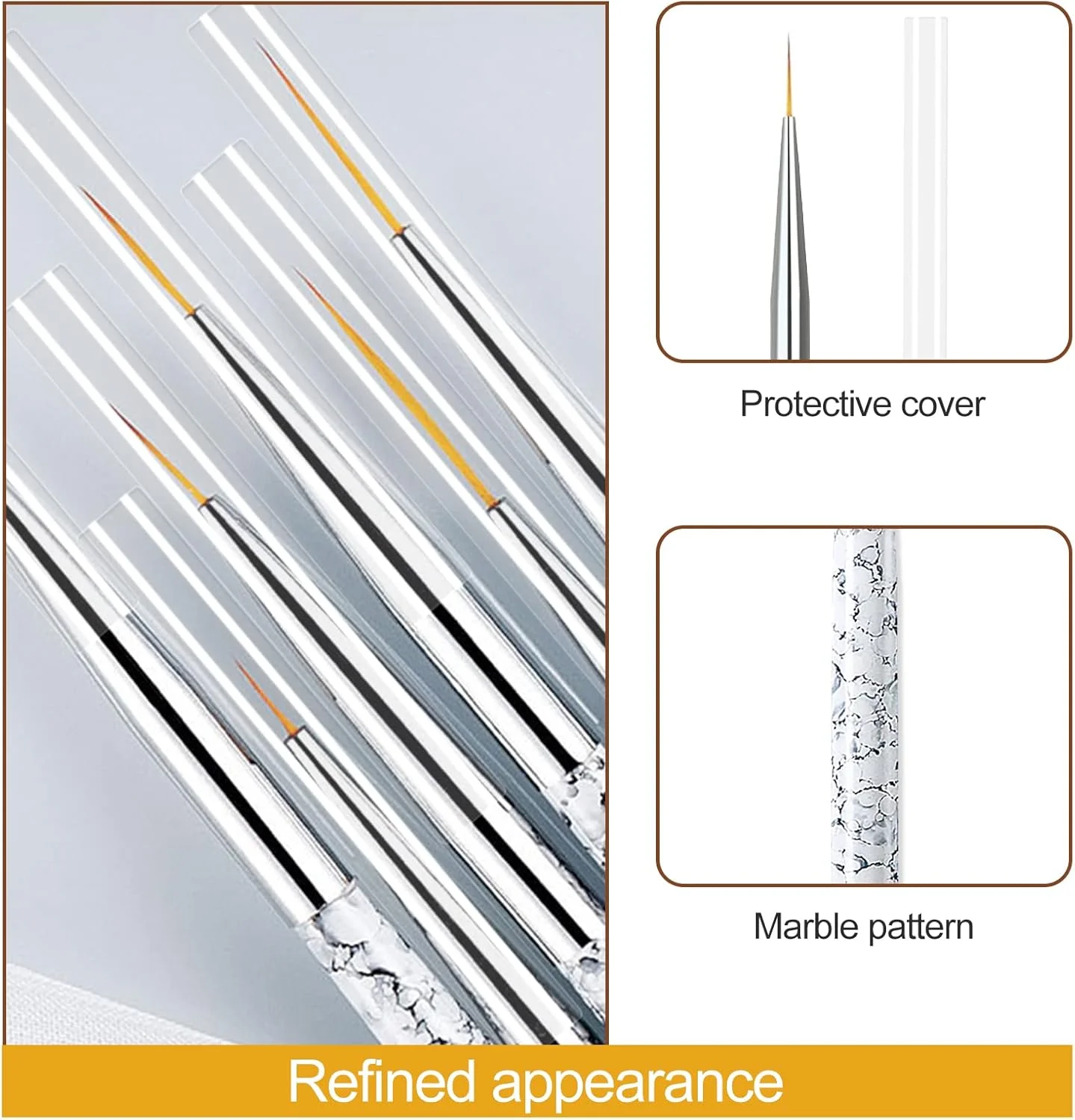 ست قلم موی طراحی ناخن Sularpek، 5 عدد قلم موی طراحی ناخن، قلم موی خطی طراحی ناخن، قلم موی نقاشی طراحی ناخن برای استفاده DIY و حرفه ای، ابزار نقطه گذاری ست قلم موی طراحی ناخن Sularpek، 5 عدد قلم موی طراحی ناخن، قلم موی خطی طراحی ناخن، قلم موی نقاشی طراحی ناخن برای استفاده DIY و حرفه ای، ابزار نقطه گذاری