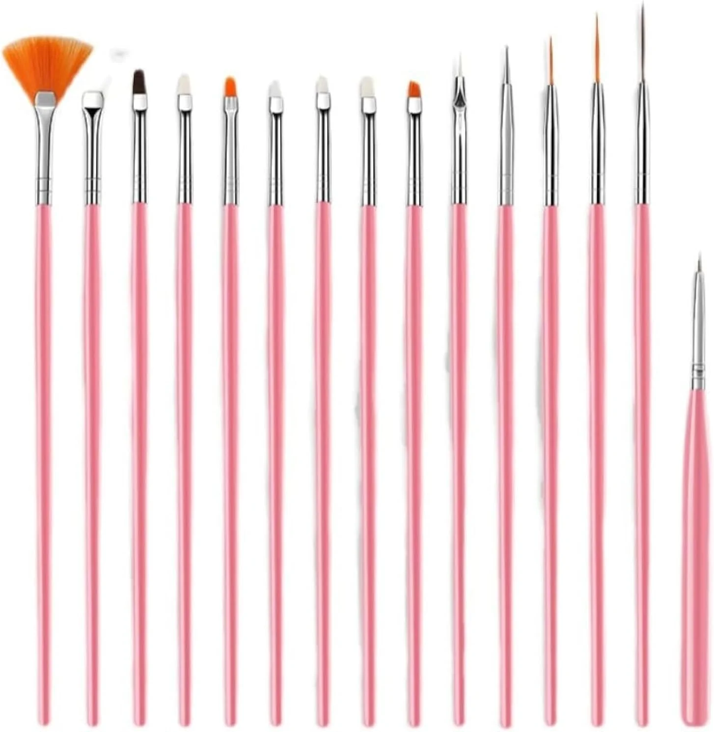 مجموعه 15 عددی قلم طراحی ناخن sddjqy، ست ابزار طراحی ناخن، ابزار نقطه گذاری ناخن، برس گردگیری ناخن، برس های نواری طراحی ناخن برای خطوط بلند، قلم طراحی ناخن برای طراحی ناخن