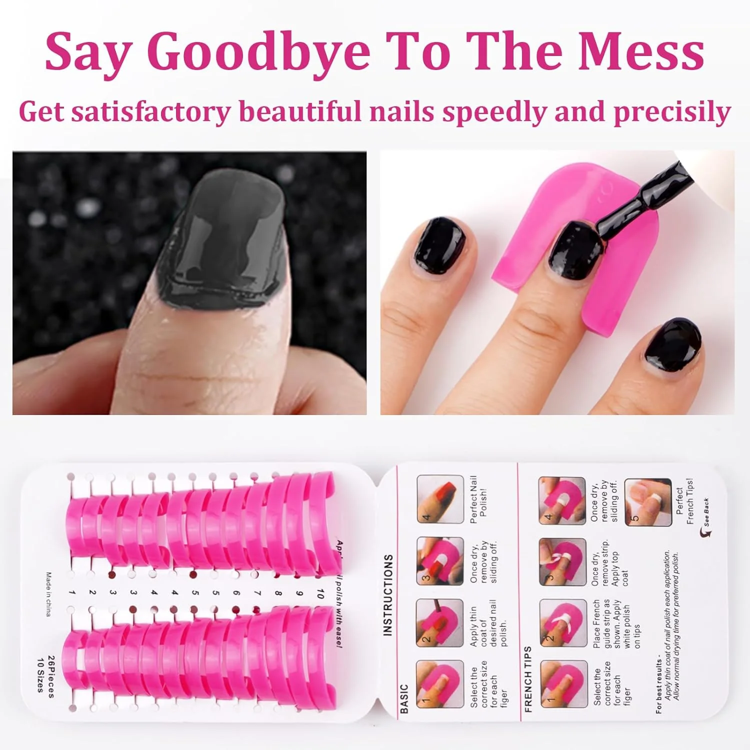 26 عدد محافظ لاک ناخن ضد ریزش، نگهدارنده لاک ناخن قابل استفاده مجدد برای طراحی ناخن، 10 سایز، صورتی 26 عدد محافظ لاک ناخن ضد ریزش، نگهدارنده لاک ناخن قابل استفاده مجدد برای طراحی ناخن، 10 سایز، صورتی