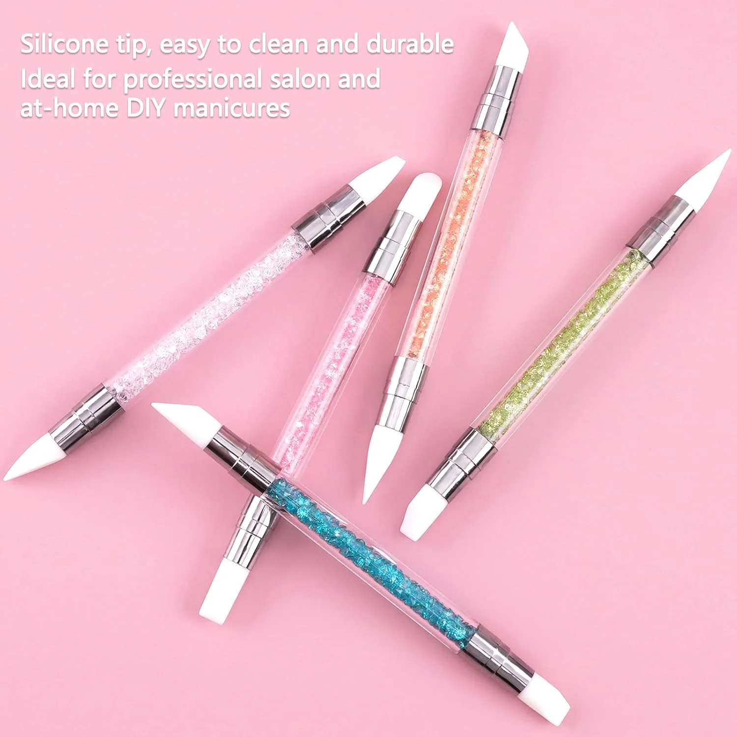 ست 5 عددی ابزار سیلیکونی ناخن، قلم های طراحی ناخن سیلیکونی، ابزار طراحی ناخن، قلم طراحی و مجسمه سازی ناخن، مناسب طراحی فویل ناخن، حکاکی، طراحی و شکل دهی ست 5 عددی ابزار سیلیکونی ناخن، قلم های طراحی ناخن سیلیکونی، ابزار طراحی ناخن، قلم طراحی و مجسمه سازی ناخن، مناسب طراحی فویل ناخن، حکاکی، طراحی و شکل دهی