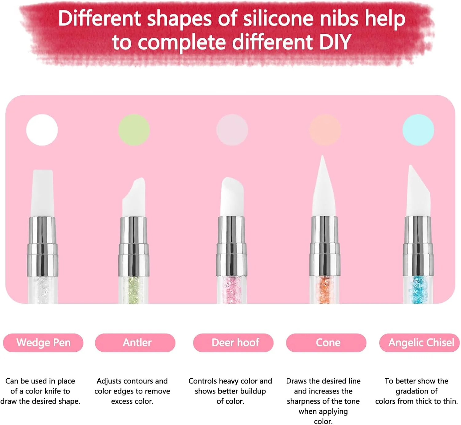 ست 5 عددی ابزار سیلیکونی ناخن، قلم های طراحی ناخن سیلیکونی، ابزار طراحی ناخن، قلم طراحی و مجسمه سازی ناخن، مناسب طراحی فویل ناخن، حکاکی، طراحی و شکل دهی ست 5 عددی ابزار سیلیکونی ناخن، قلم های طراحی ناخن سیلیکونی، ابزار طراحی ناخن، قلم طراحی و مجسمه سازی ناخن، مناسب طراحی فویل ناخن، حکاکی، طراحی و شکل دهی