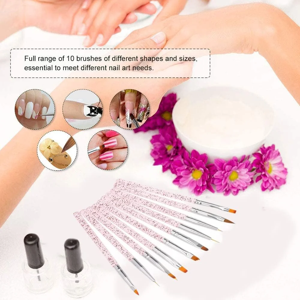 ست قلم موی طراحی ناخن SYOSI، مجموعه 10 عددی قلم طراحی و نقاشی، قلم تخت سازنده، خط گرادیان، ژل UV، طراحی نوک کریستال اکریلیک، قلم موهای طراحی ناخن، مجموعه قلم موی خطی طراحی ناخن، کیت قلم موی اکریلیک ناخن ست قلم موی طراحی ناخن SYOSI، مجموعه 10 عددی قلم طراحی و نقاشی، قلم تخت سازنده، خط گرادیان، ژل UV، طراحی نوک کریستال اکریلیک، قلم موهای طراحی ناخن، مجموعه قلم موی خطی طراحی ناخن، کیت قلم موی اکریلیک ناخن