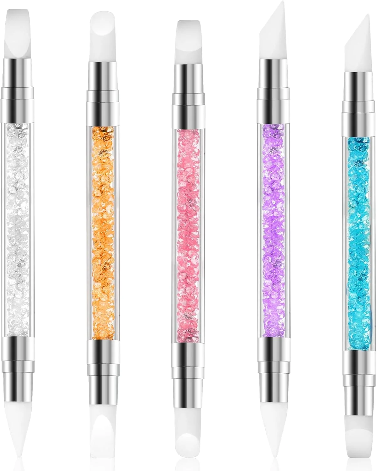 ست 5 عددی قلم طراحی ناخن، قلم مجسمه سازی ناخن برای طراحی فویل ناخن، طراحی شکل دهی، ست ابزار نقطه گذاری ناخن دو طرفه