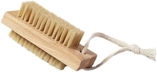 برس ناخن بامبو درجه یک - برس اسکراب سیزال چوبی طبیعی و محکم دو طرفه برای انگشتان پا و ناخن ها - برس تمیز کننده ناخن