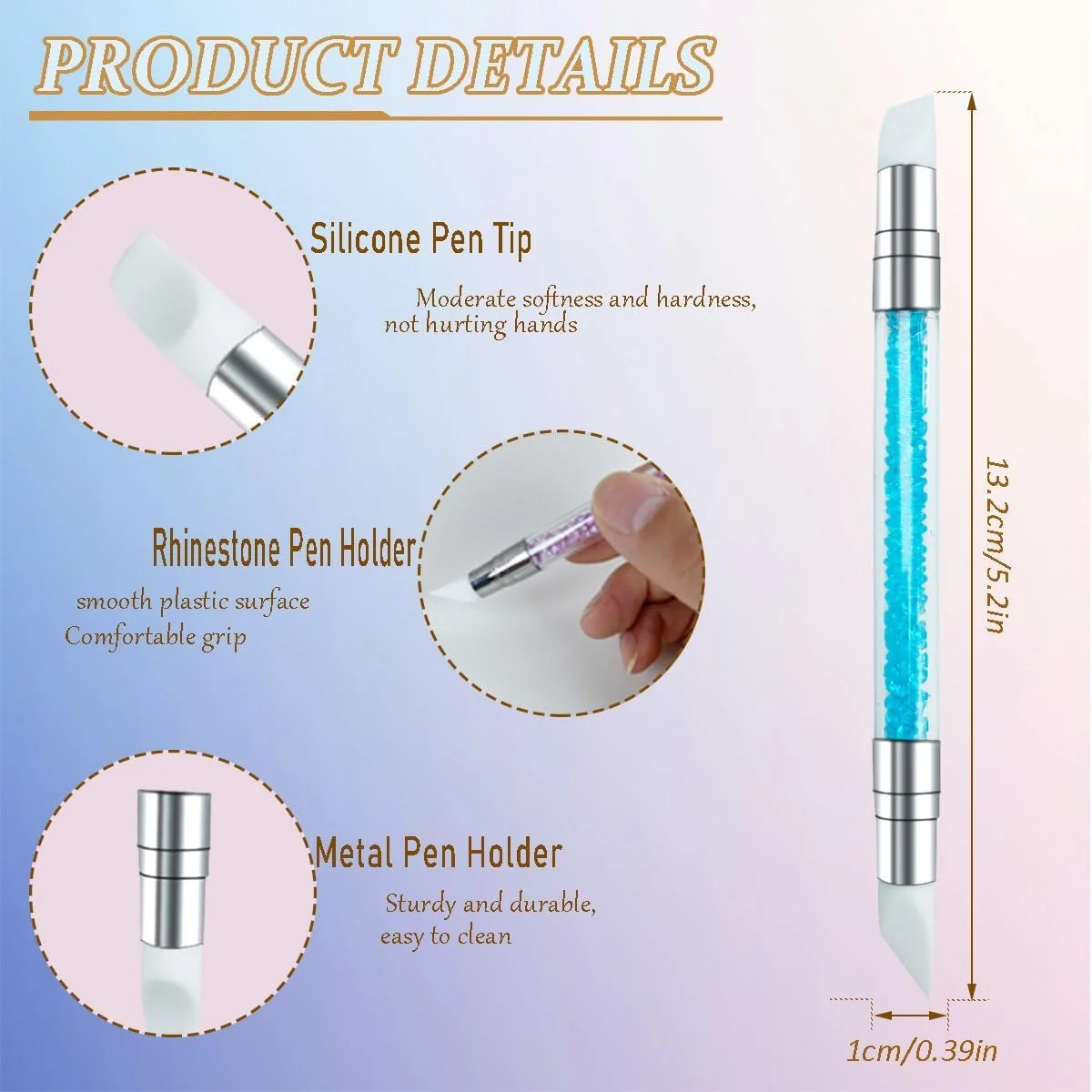 قلم طراحی ناخن سیلیکونی تزویق، 5 عددی - طراحی دو سر، قلم مجسمه سازی و حکاکی ناخن برای طراحی سه بعدی، ابزار طراحی ناخن در 5 رنگ قلم طراحی ناخن سیلیکونی تزویق، 5 عددی - طراحی دو سر، قلم مجسمه سازی و حکاکی ناخن برای طراحی سه بعدی، ابزار طراحی ناخن در 5 رنگ