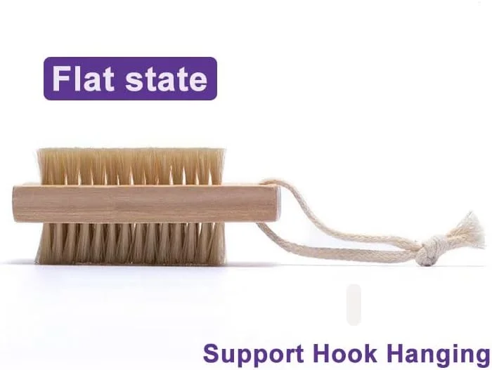 برس ناخن بامبو درجه یک - برس اسکراب سیزال چوبی طبیعی و محکم دو طرفه برای انگشتان پا و ناخن ها - برس تمیز کننده ناخن