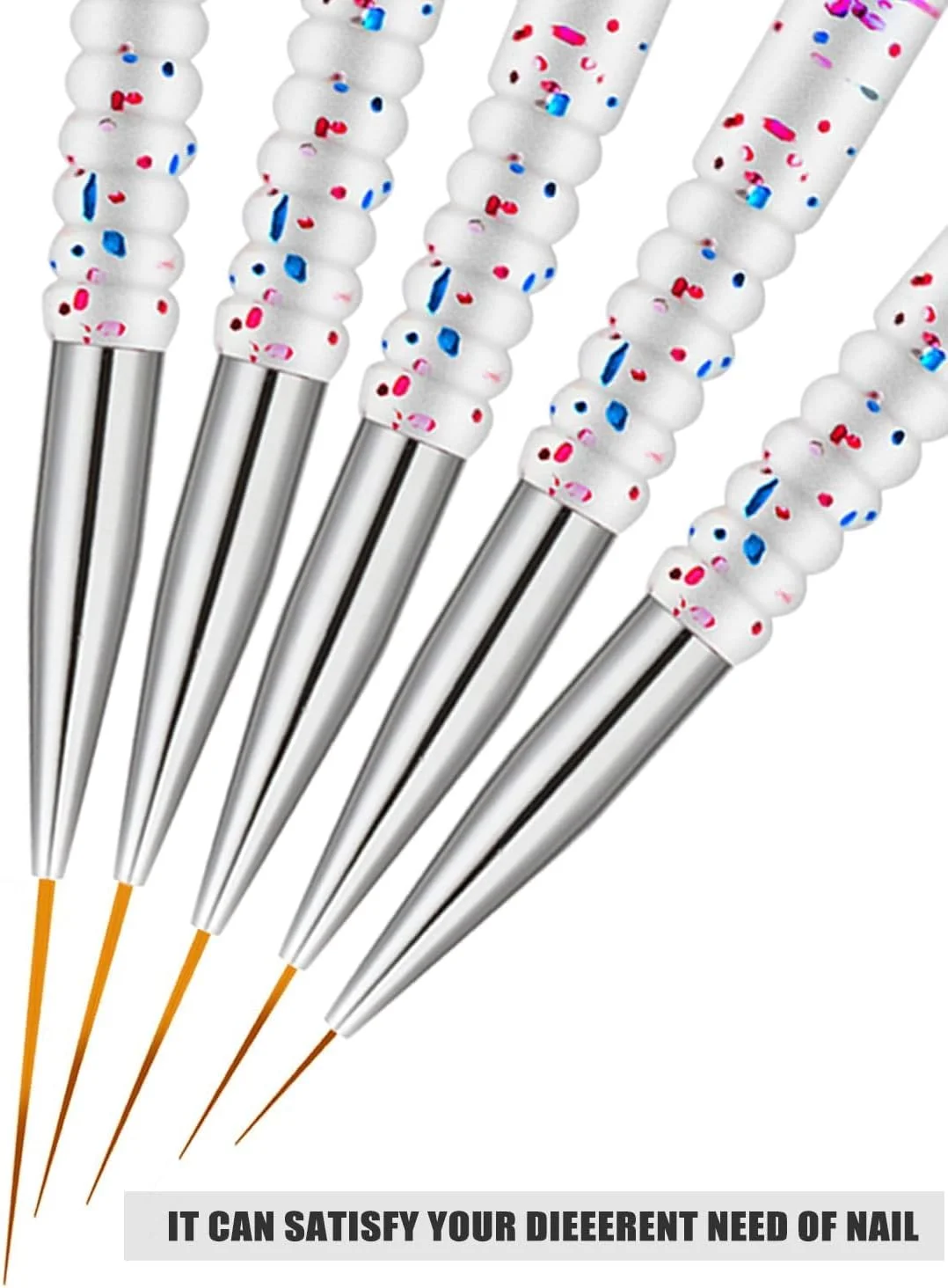 ست 5 عددی قلم موی طراحی ناخن تزویق، قلم طراحی نقطه گذاری ناخن باریک، ست قلم موی نقاشی لاک ژل ناخن (7/9/11/15/20 میلی متر) ست 5 عددی قلم موی طراحی ناخن تزویق، قلم طراحی نقطه گذاری ناخن باریک، ست قلم موی نقاشی لاک ژل ناخن (7/9/11/15/20 میلی متر)