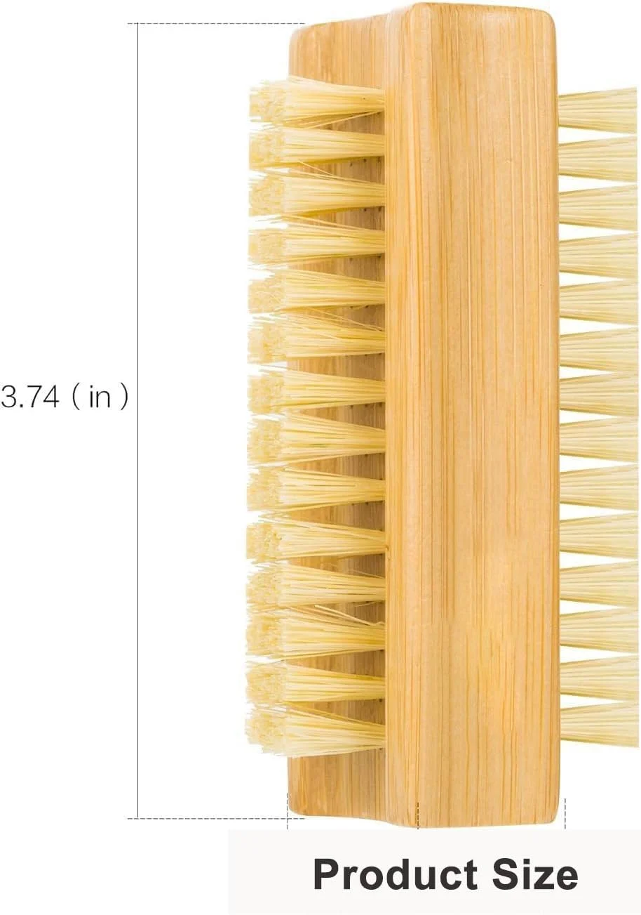 برس ناخن بامبو درجه یک - برس اسکراب سیزال چوبی طبیعی و محکم دو طرفه برای انگشتان پا و ناخن ها - برس تمیز کننده ناخن