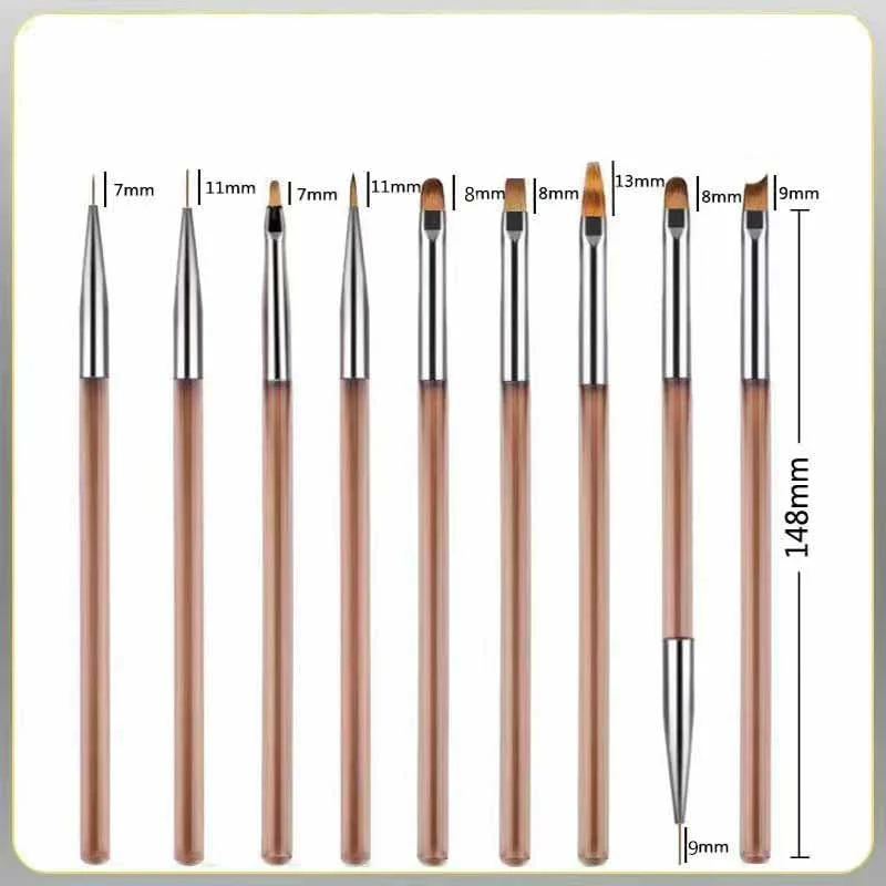 ست قلم موی طراحی ناخن تزویق، قلم طراحی ناخن، ابزار نقاشی ناخن، قلم موی لاک ناخن، قلم موی ژل ناخن (9 عدد) ست قلم موی طراحی ناخن تزویق، قلم طراحی ناخن، ابزار نقاشی ناخن، قلم موی لاک ناخن، قلم موی ژل ناخن (9 عدد)