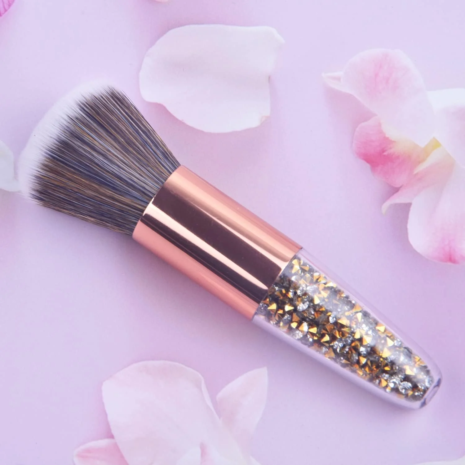 برس پاک کننده گرد و غبار ناخن Ycyan با دسته نگین دار، ابزار حرفه ای برای پاک کردن گرد و غبار ناخن برای ناخن های ژلی آکریلیک