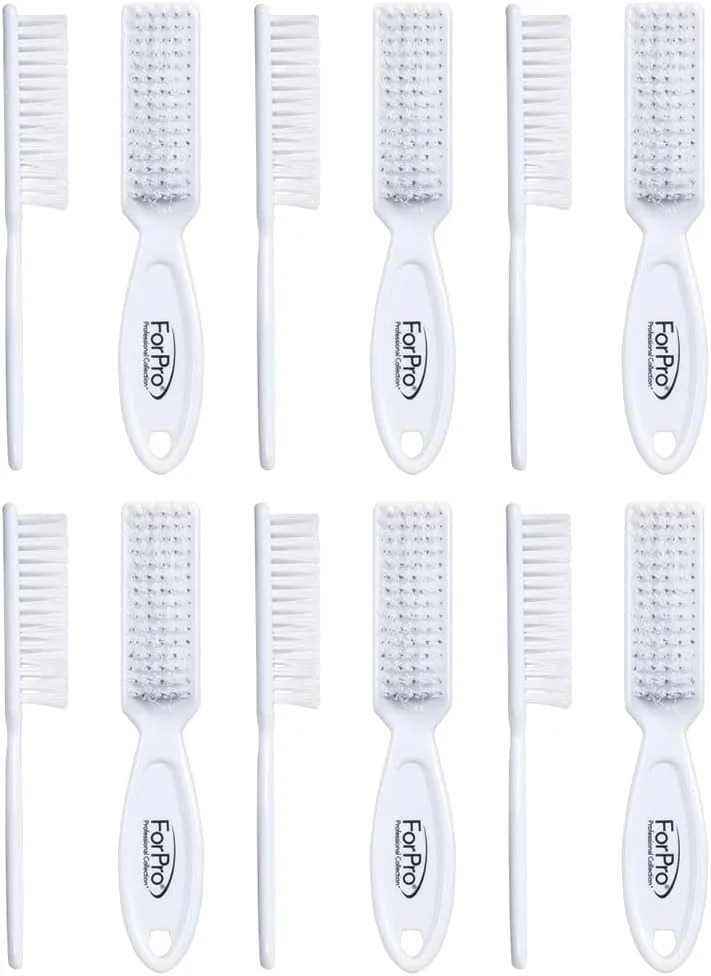 برس ناخن حرفه ای فورپرو، برس اسکراب ناخن برای تمیز کردن انگشتان پا و ناخن، 5.5 اینچ طول، سفید، بسته 12 عددی