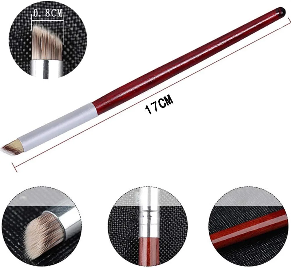 ست قلم موی آمبره ناخن WOKOTO شامل 8 عدد قلم موی طراحی ناخن به همراه 4 عدد اسفنج ناخن، قلم موی آمبره برای ناخن های ژلی، قلم موی گرادینت برای طراحی آمبره ناخن اکریلیک، قلم موی خطی و ابزار نقطه گذاری در اندازه های مختلف