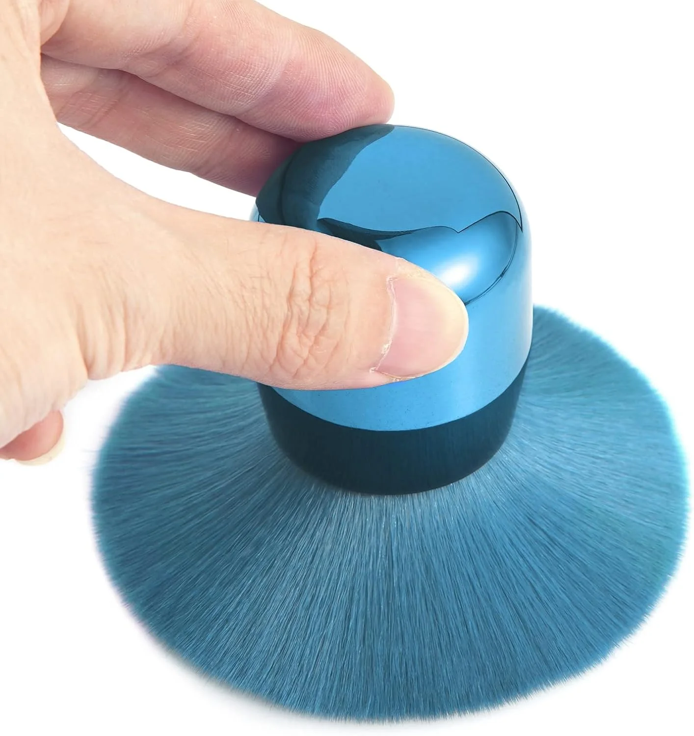 برس پاک کننده پودر گرد و غبار طراحی ناخن Vaincre، برس تمیز کننده گرد و غبار طراحی ناخن، برس تمیز کننده نرم کابوکی برای آرایش (آبی)