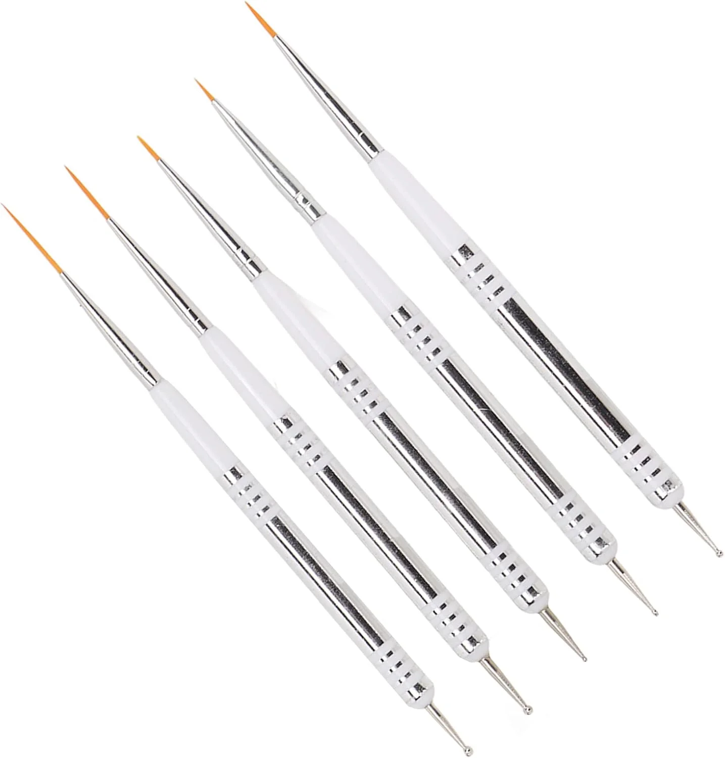 قلم موی طراحی ناخن Tuwei، ست 5 عددی قلم موی خطی دو طرفه و قلم نقطه گذاری ناخن، ست قلم موی طراحی لاک ژل برای مانیکور خانگی و سالنی قلم موی طراحی ناخن Tuwei، ست 5 عددی قلم موی خطی دو طرفه و قلم نقطه گذاری ناخن، ست قلم موی طراحی لاک ژل برای مانیکور خانگی و سالنی