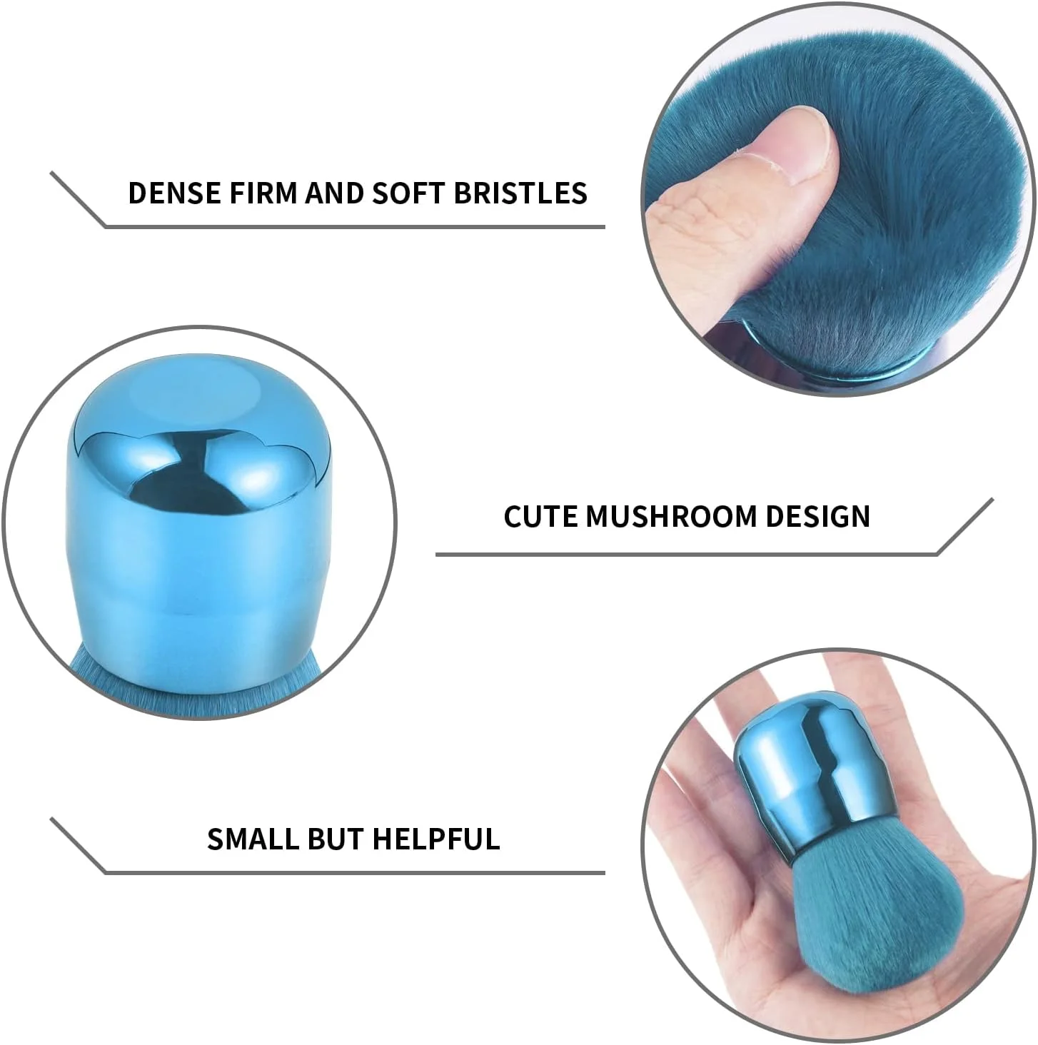 برس پاک کننده پودر گرد و غبار طراحی ناخن Vaincre، برس تمیز کننده گرد و غبار طراحی ناخن، برس تمیز کننده نرم کابوکی برای آرایش (آبی)