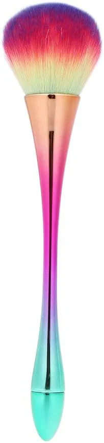 برس تمیز کننده نرم ناخن با دسته آلومینیومی، ابزار مانیکور برای پاک کردن پودر ژل UV اکریلیک