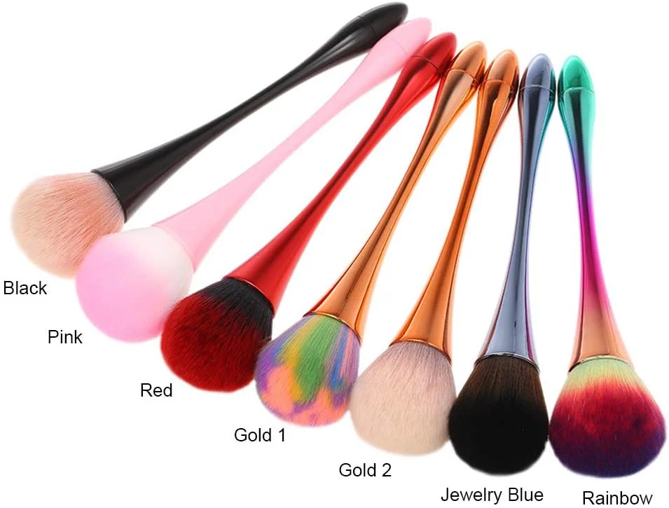 برس تمیز کننده نرم ناخن با دسته آلومینیومی، ابزار مانیکور برای پاک کردن پودر ژل UV اکریلیک